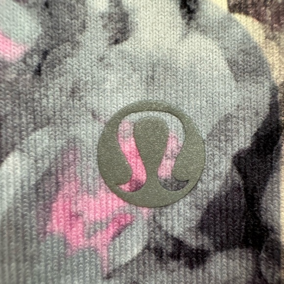 Lululemon Abstract Pink, Gray and Black Floral Racerback Tank - Picture 3 of 3